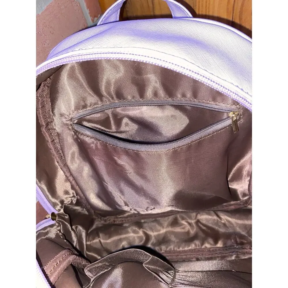 Lavender Backpack W/Decorative‎ Bow & 4 Pockets  Size H 11